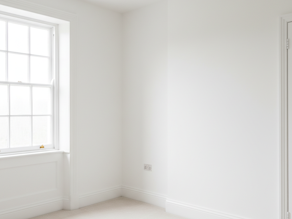 The same bedroom corner cleaned, treated and repainted