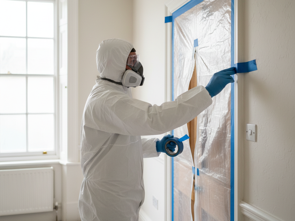 Contain — We seal off the area under negative pressure so spores never spread to clean rooms.